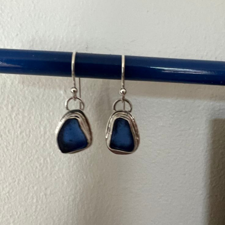 Blue Silver Crystal Earrings