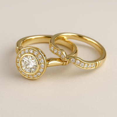 Pisces — Graceful Union Ring Set