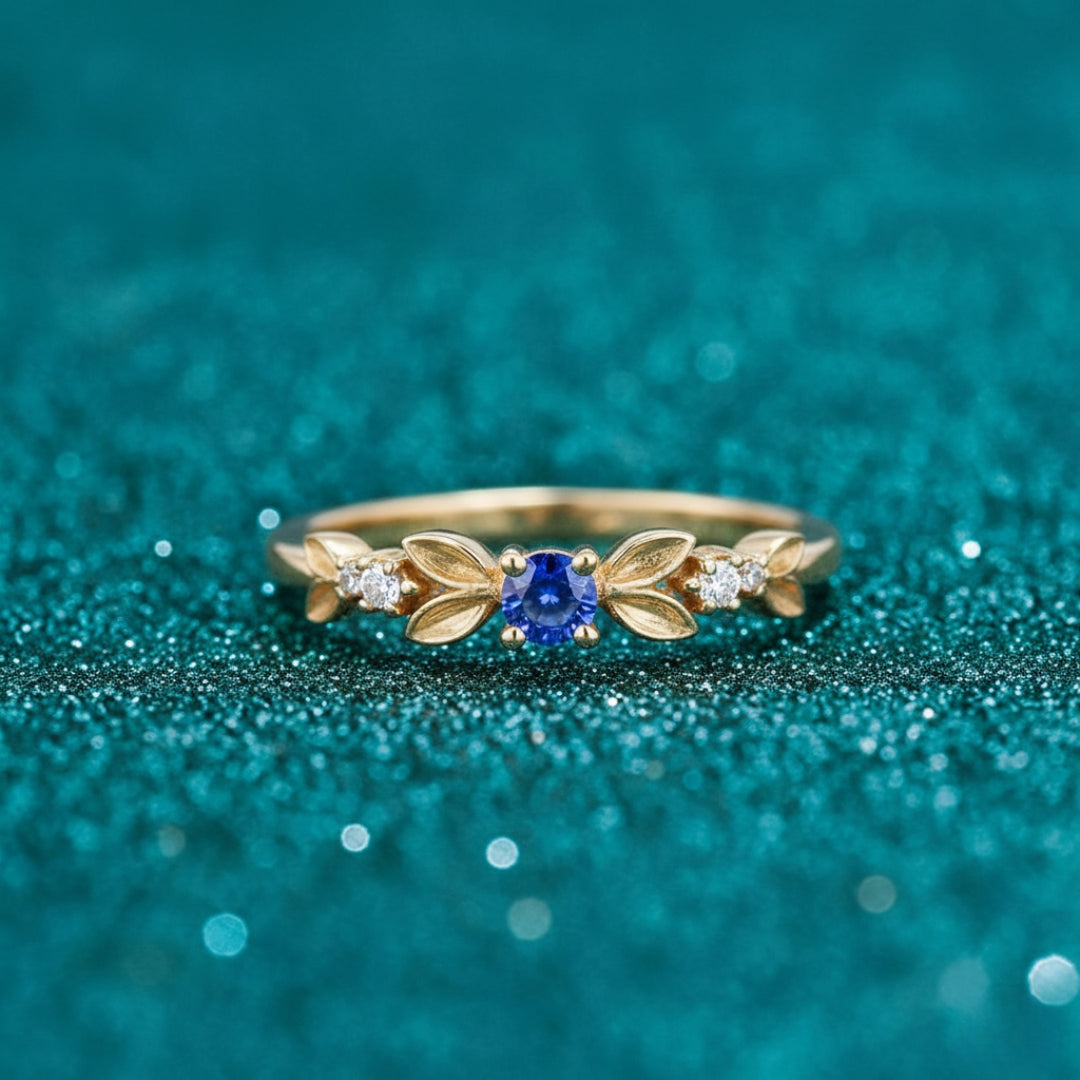 Leaf Sapphire Ring