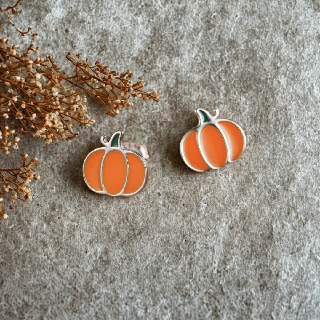 Enamel Pumpkin Earrings
