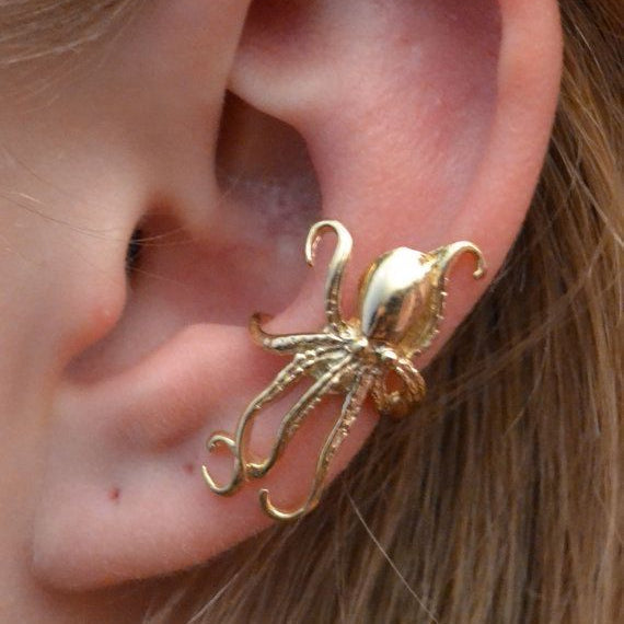 Golden Octopus Earrings