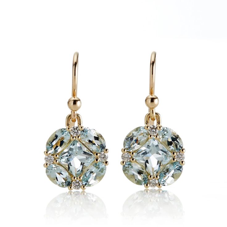 Vintage Cubic Blue Glass Earrings