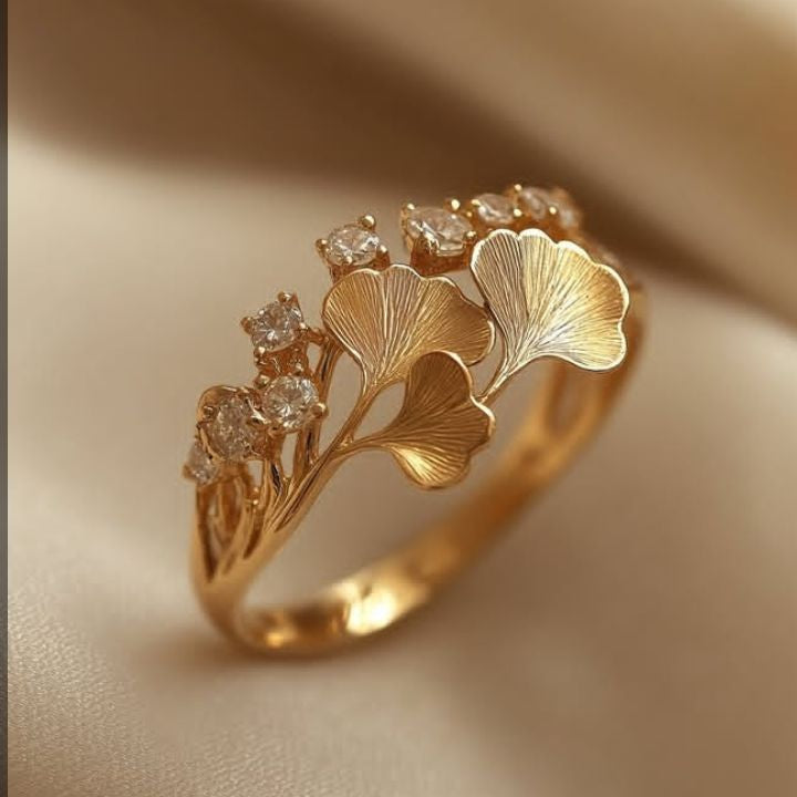 Blossom Gold Zirconia Exotic Ring