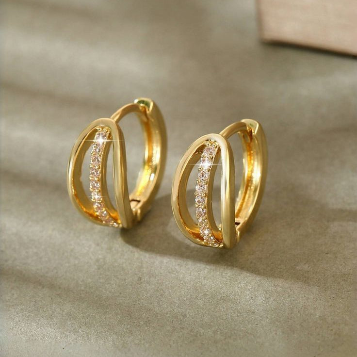 Golden Hoop Bright Basket Earrings