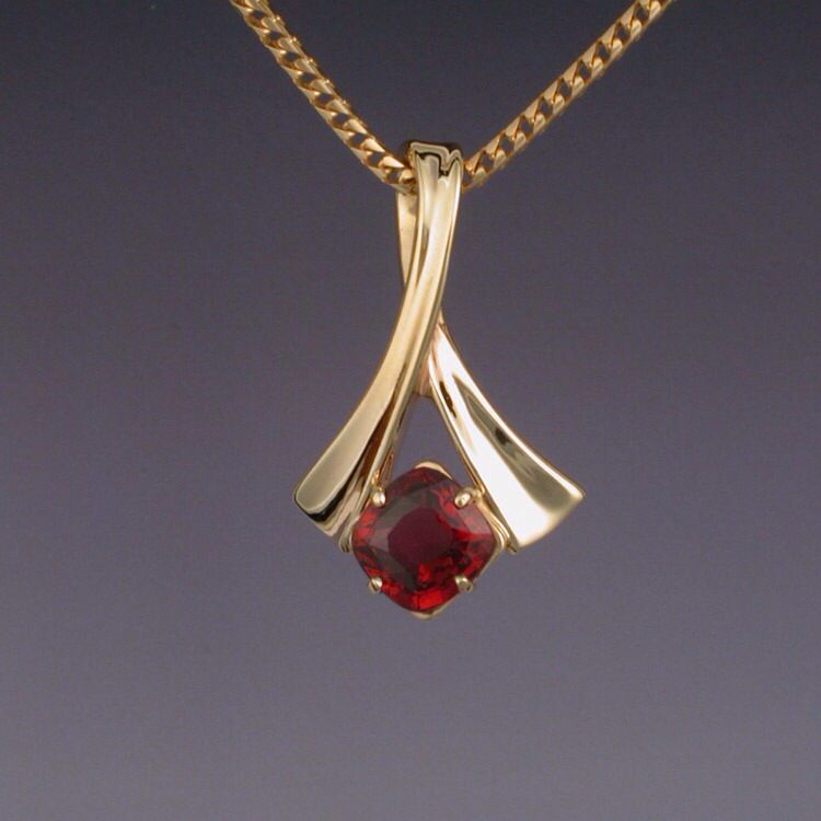 Red Crystal Golden Necklace