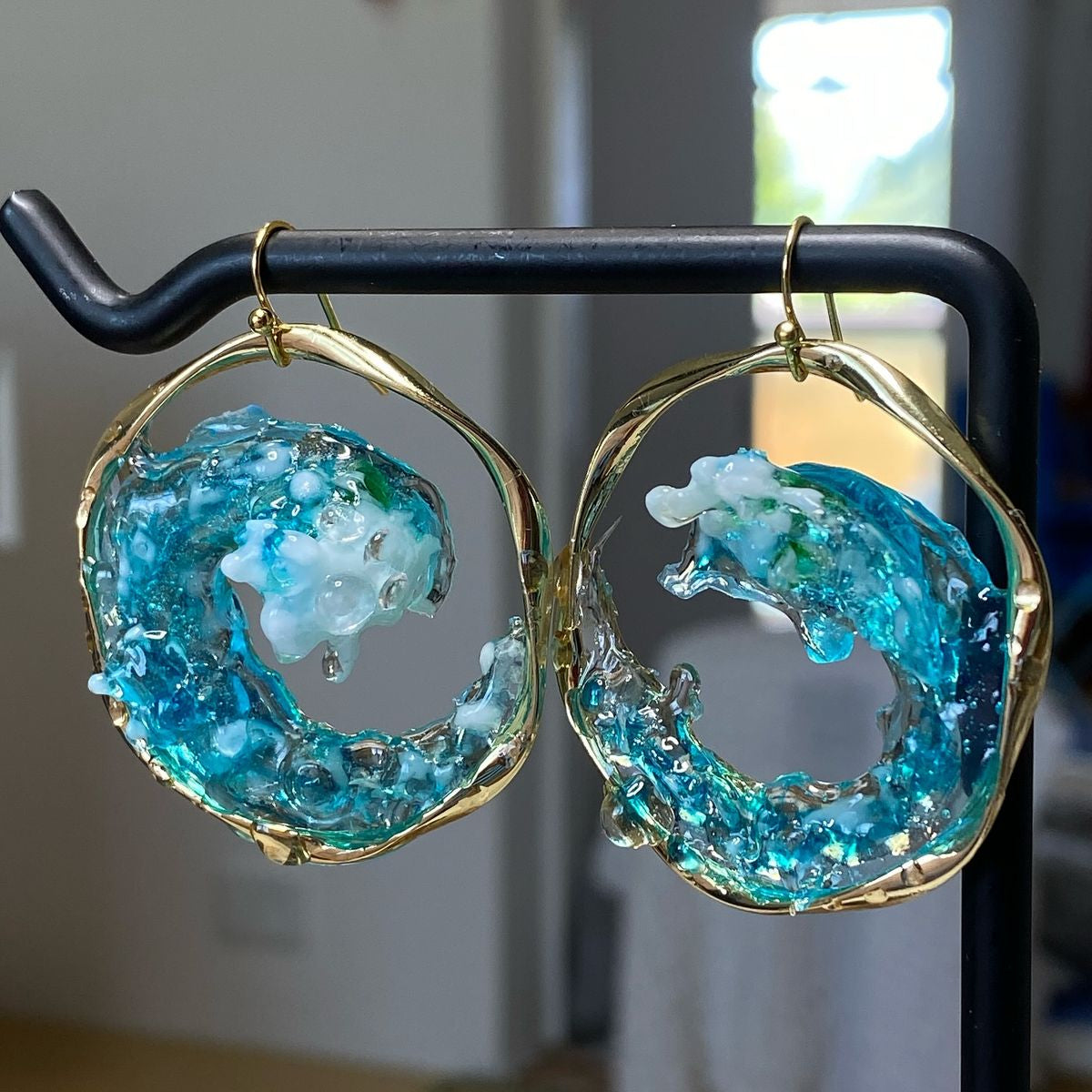 The Wave Gold Earrings