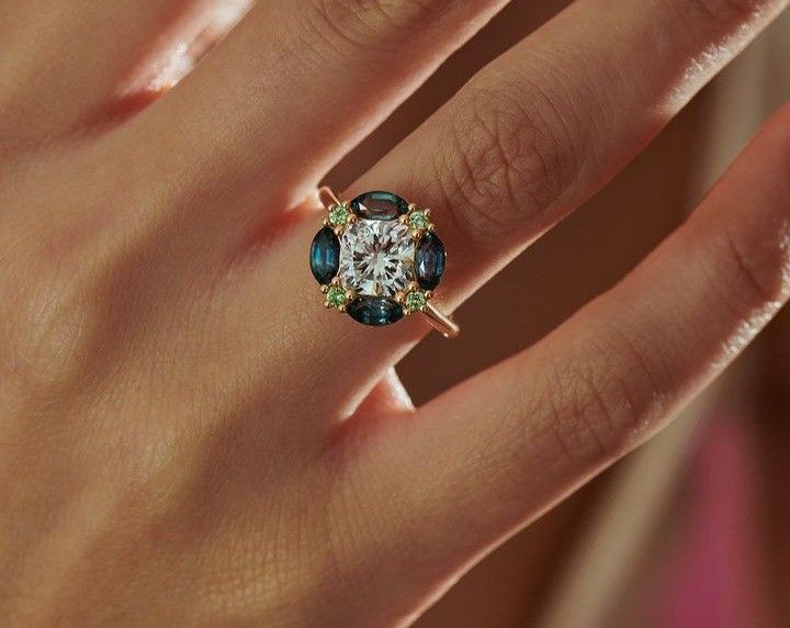 Blue Elegant Glass Ring