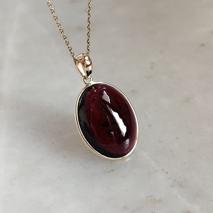 Rounded Red Stone Necklace