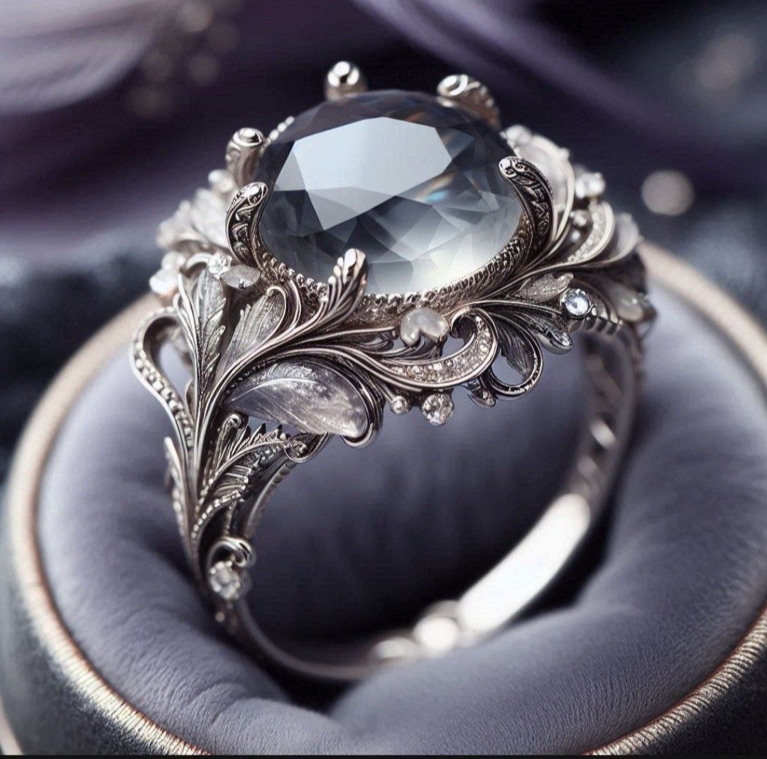Exotic Grey Crystal Ring