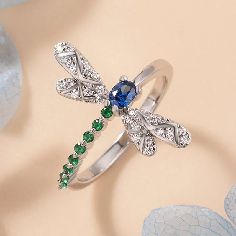 Dragonfly Zircon Colorful Ring