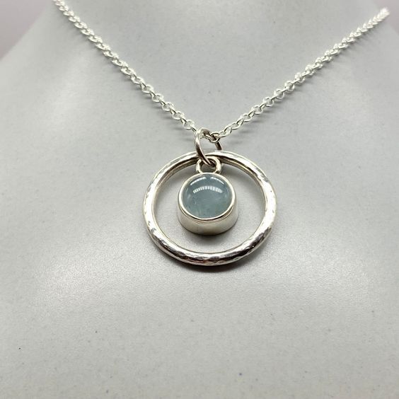 Moonstone Orbit Silver Necklace