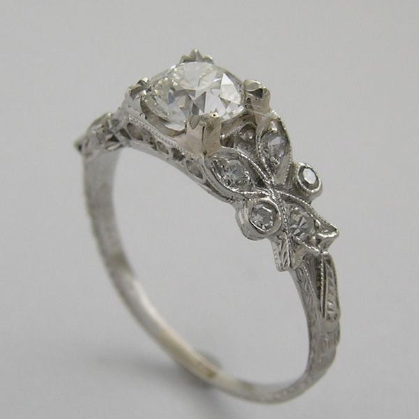 White Glass Fine Silvered Ring