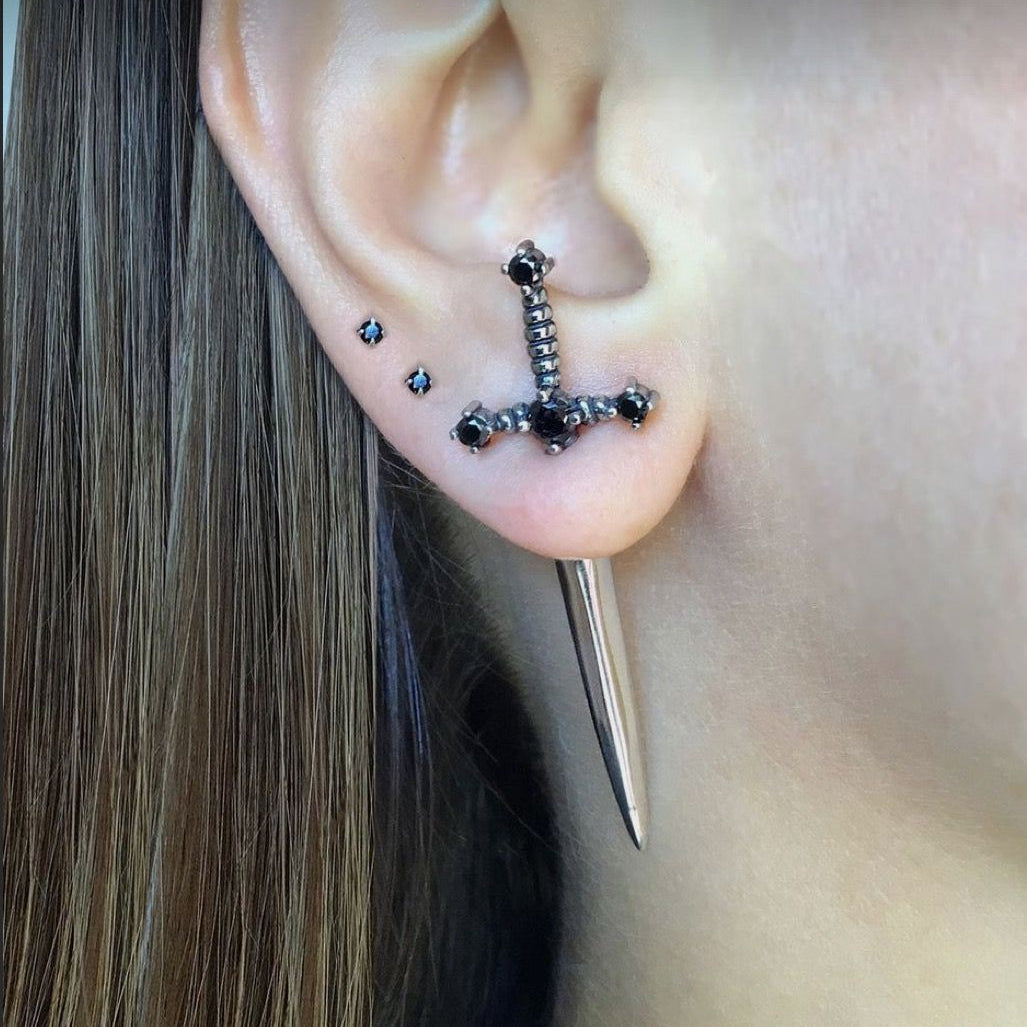 Silver Sword Earrings