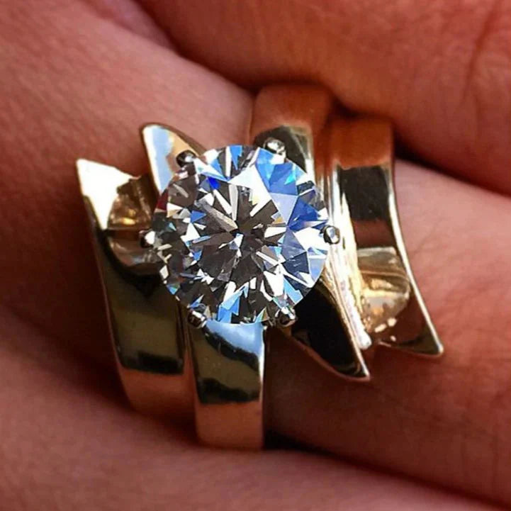 Vintage Spiral Crystaline Ring