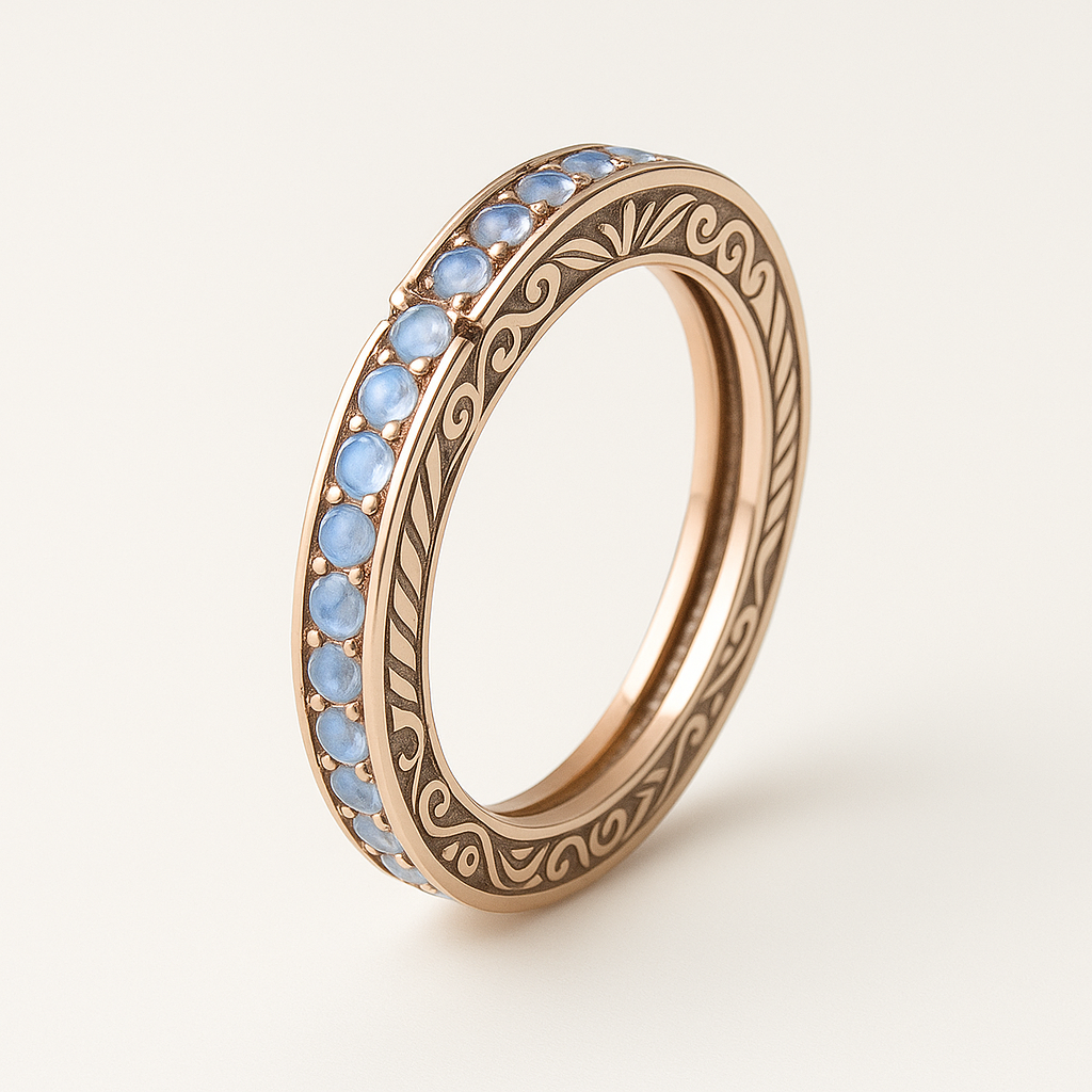 Exotic Inlaid Sky Stone Ring