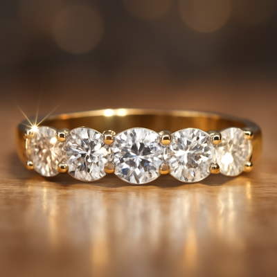Moissanite Engagement Golden Ring