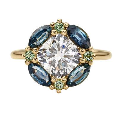 Blue Elegant Glass Ring