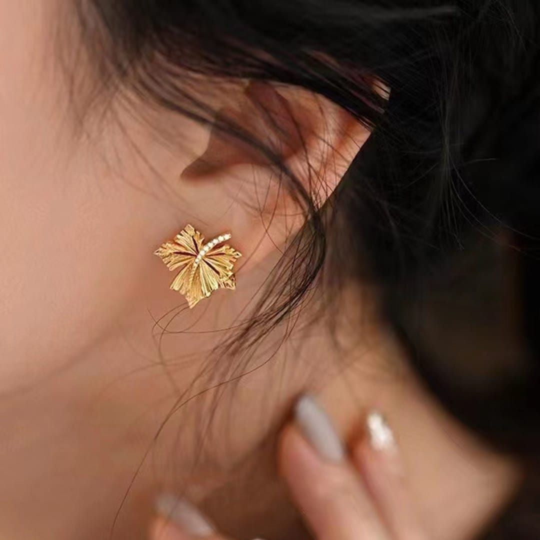 Gold Fall Leaf Earrings