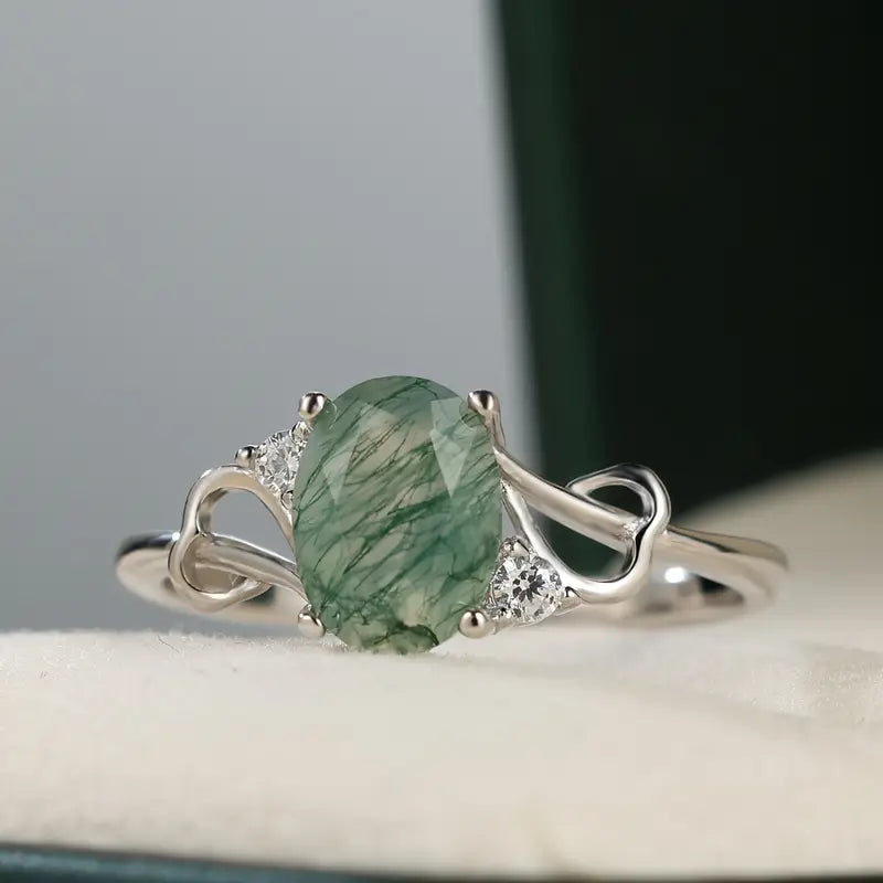 Green Nature Moss Zirconia Ring