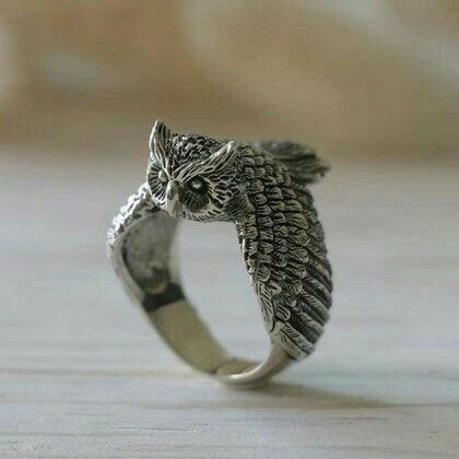 Silver Owl Ring