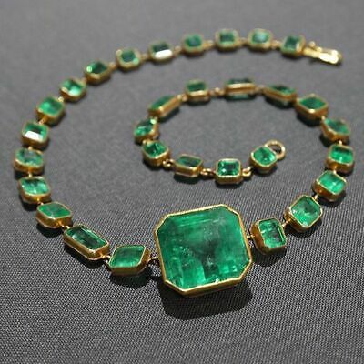 Vintage Emerald Gold Necklace