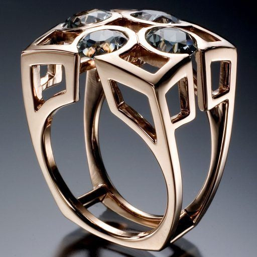 Dark Stone Gold Ring