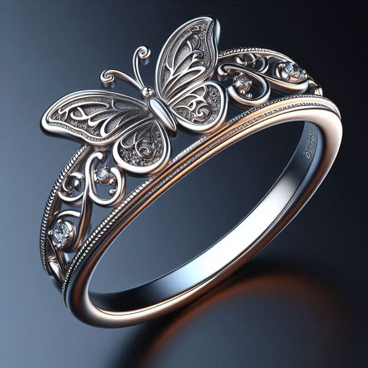 Exotic Butterfly Trail Silver Ring