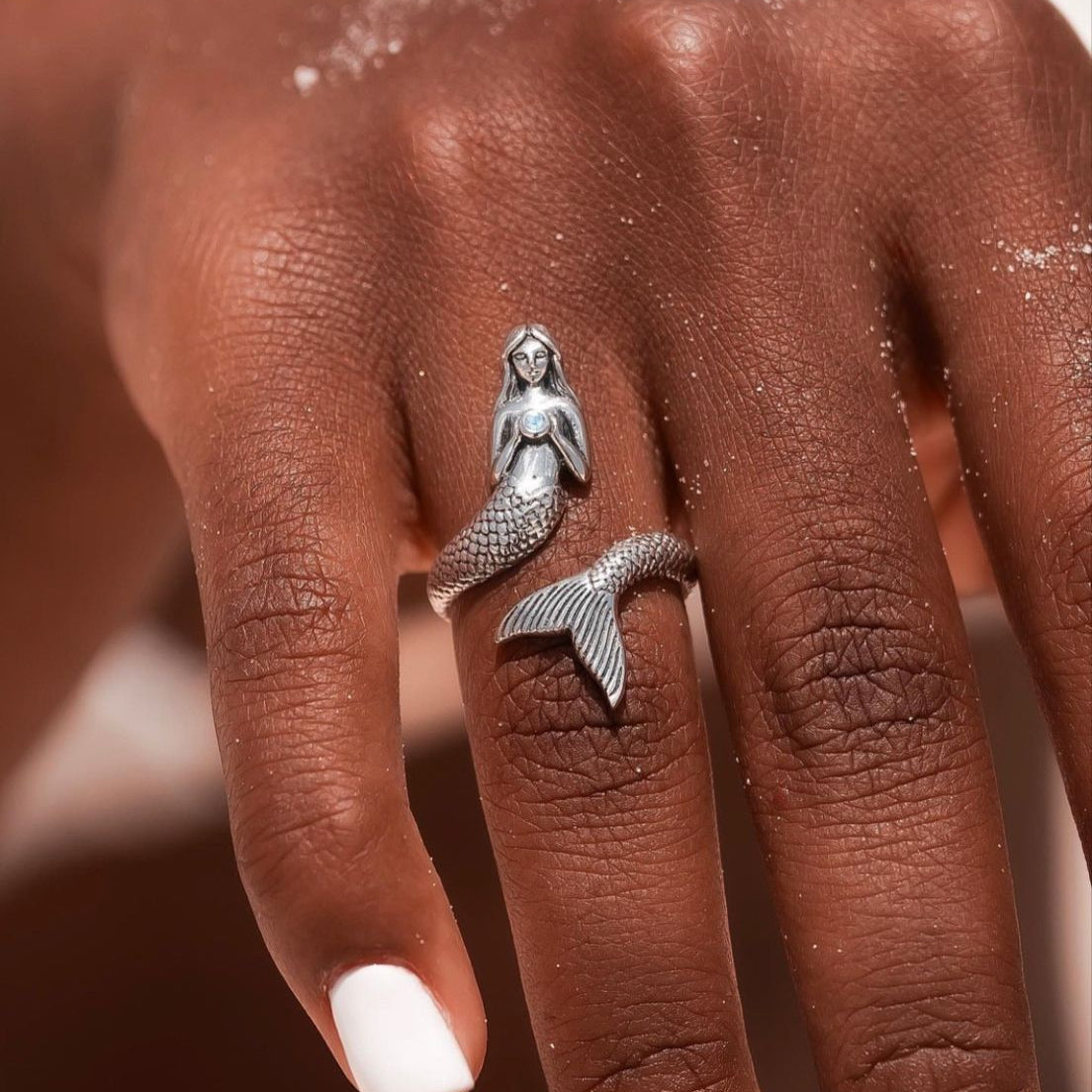 Mermaid Opal Silver Ring