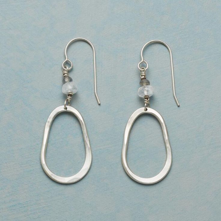 Vintage Silver Hollow Stone Earrings