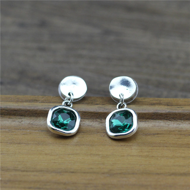 Cubic Crystal Silver Earrings