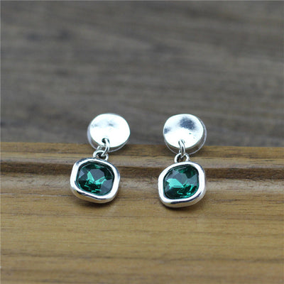 Cubic Crystal Silver Earrings