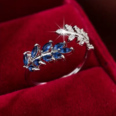 Adjustable Fern Zirconia Ring