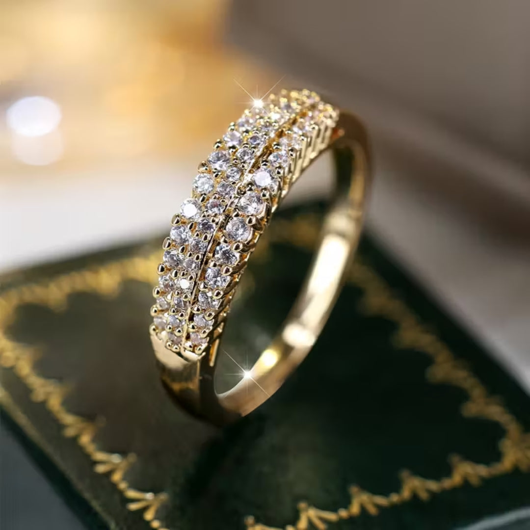 Elegant Three Rows Spark Ring
