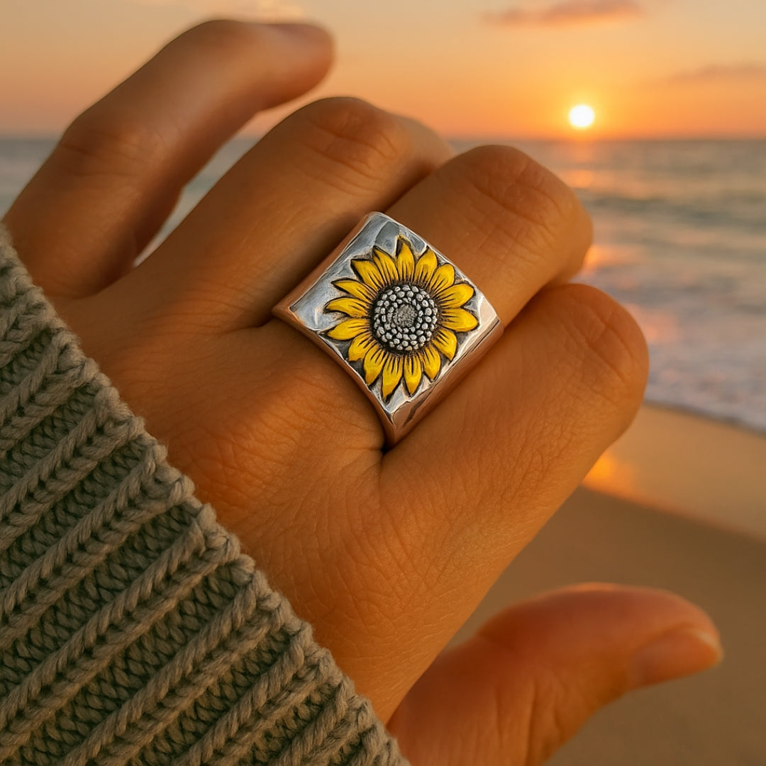 Sunflower Trail Silver Ring