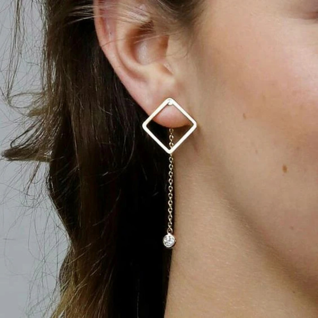 Vintage Dangling Square Earrings