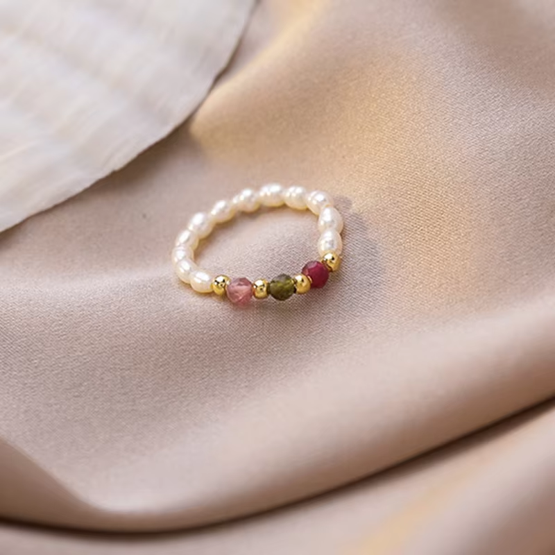 Adjustable Elegant Pearl & Zirconia Ring