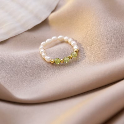 Adjustable Elegant Pearl & Zirconia Ring