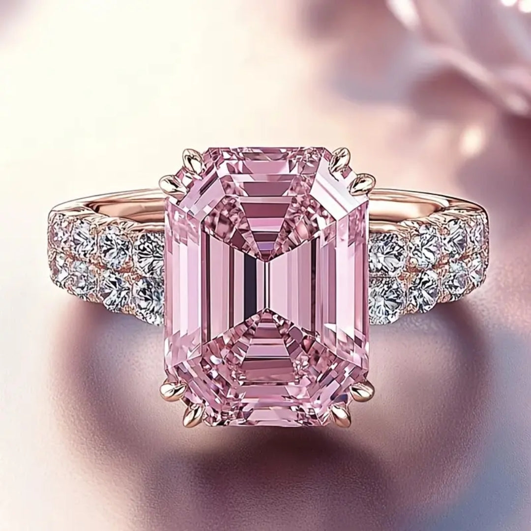 Pink Glass Brightness Ring