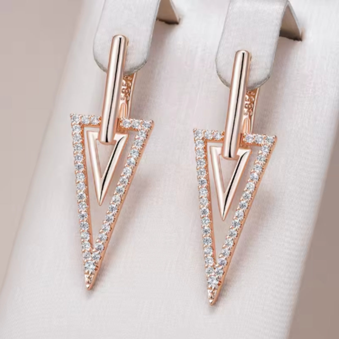 Elegant Pointed Golden Hollow Earrings