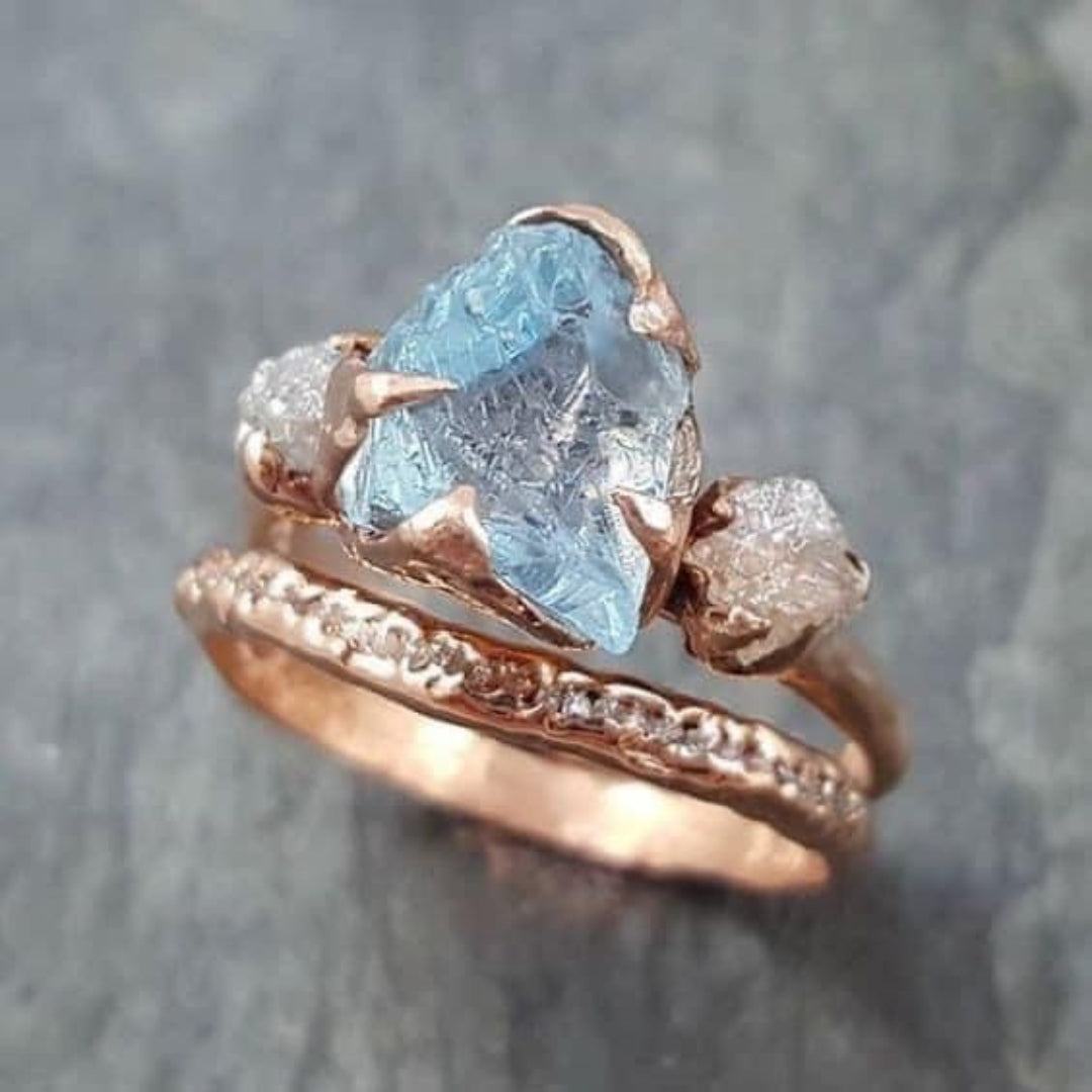 Blue Sky Rose Forged Ring