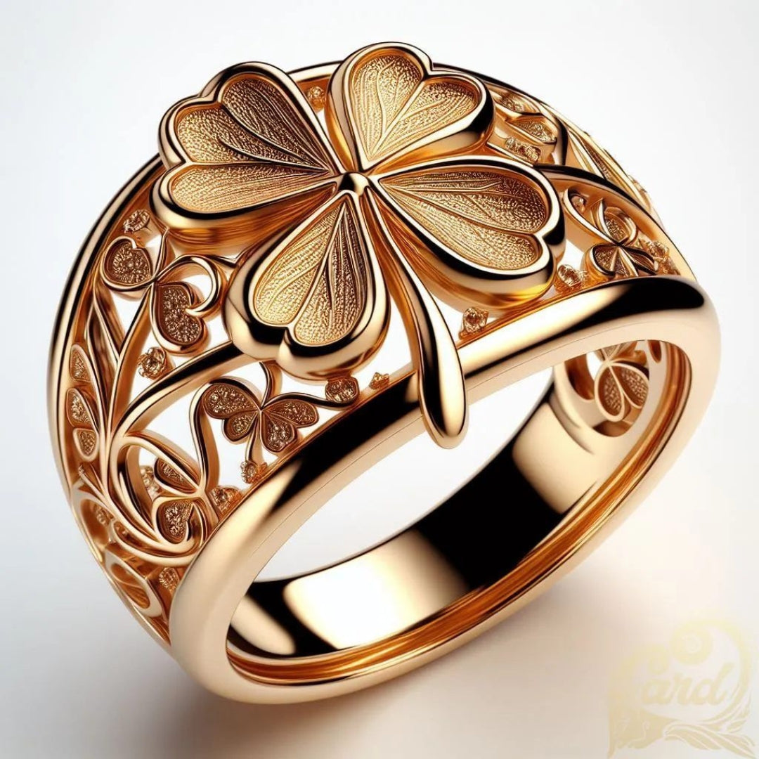 Exotic Gold Clover Ring