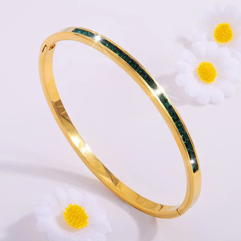 Celeste Emerald Bangle