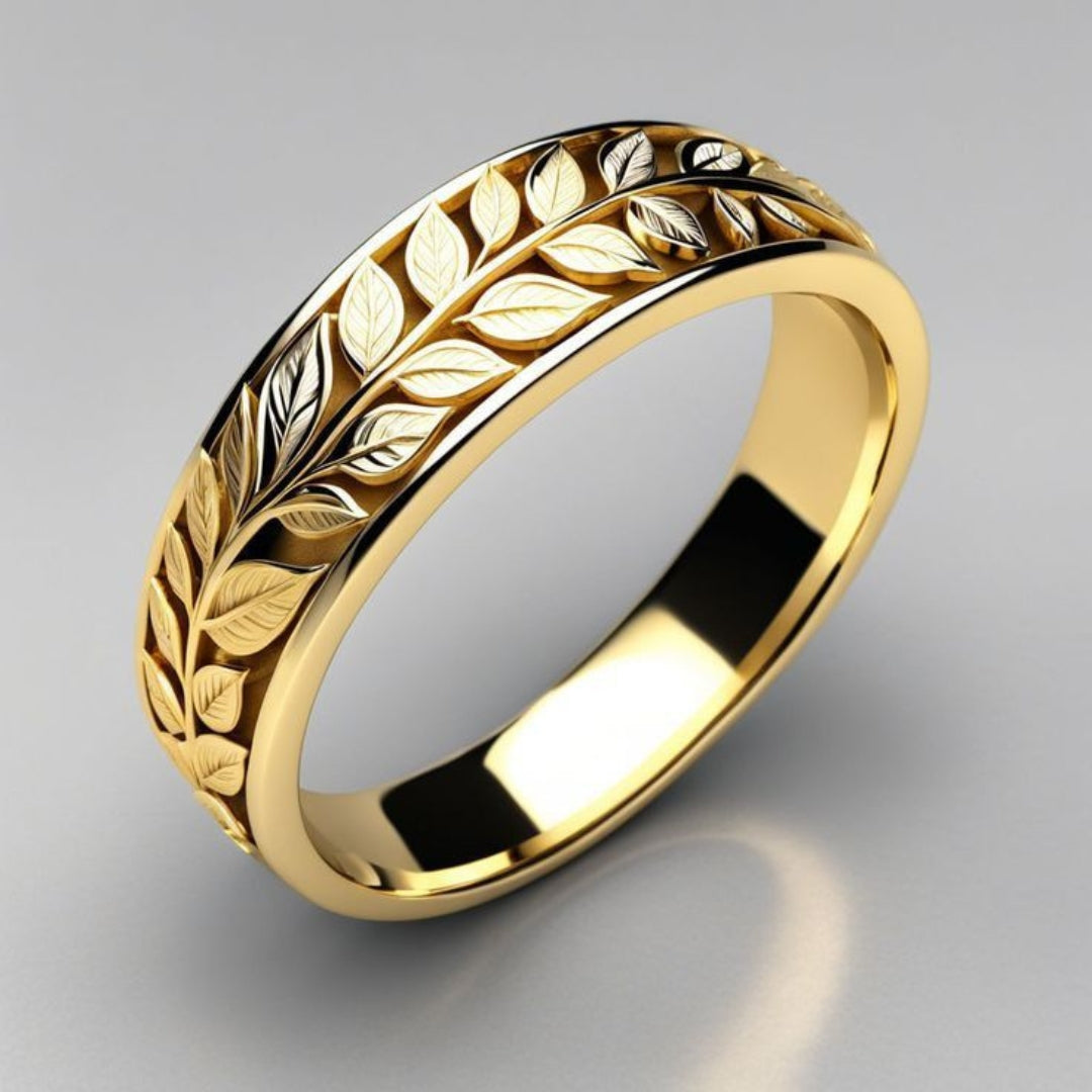 Exotic Ivy Fine Gold Ring