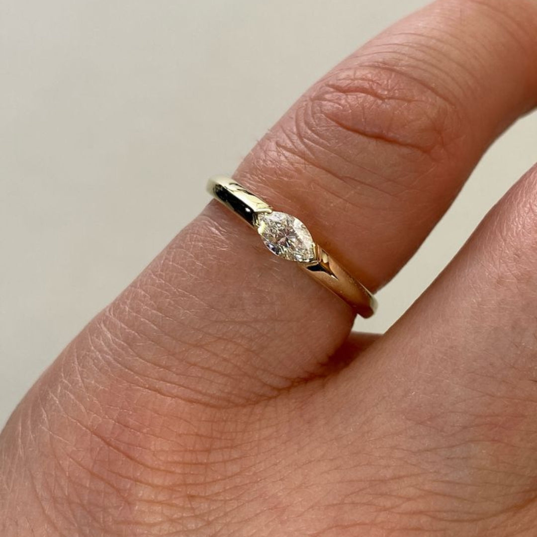 Fine Crystal Gold Ring Set