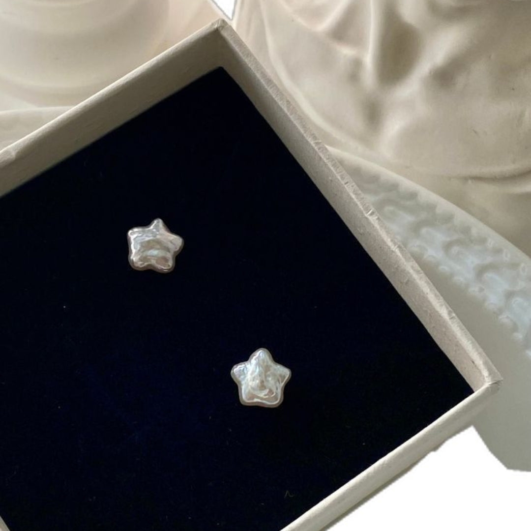 White Star Stud Earrings