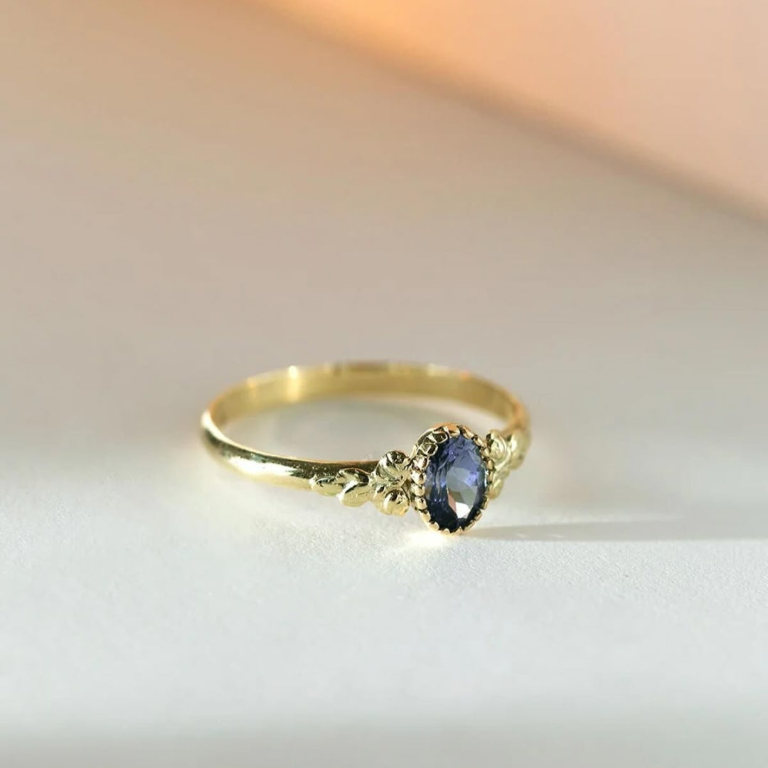 Blue Round Zirconia Ring