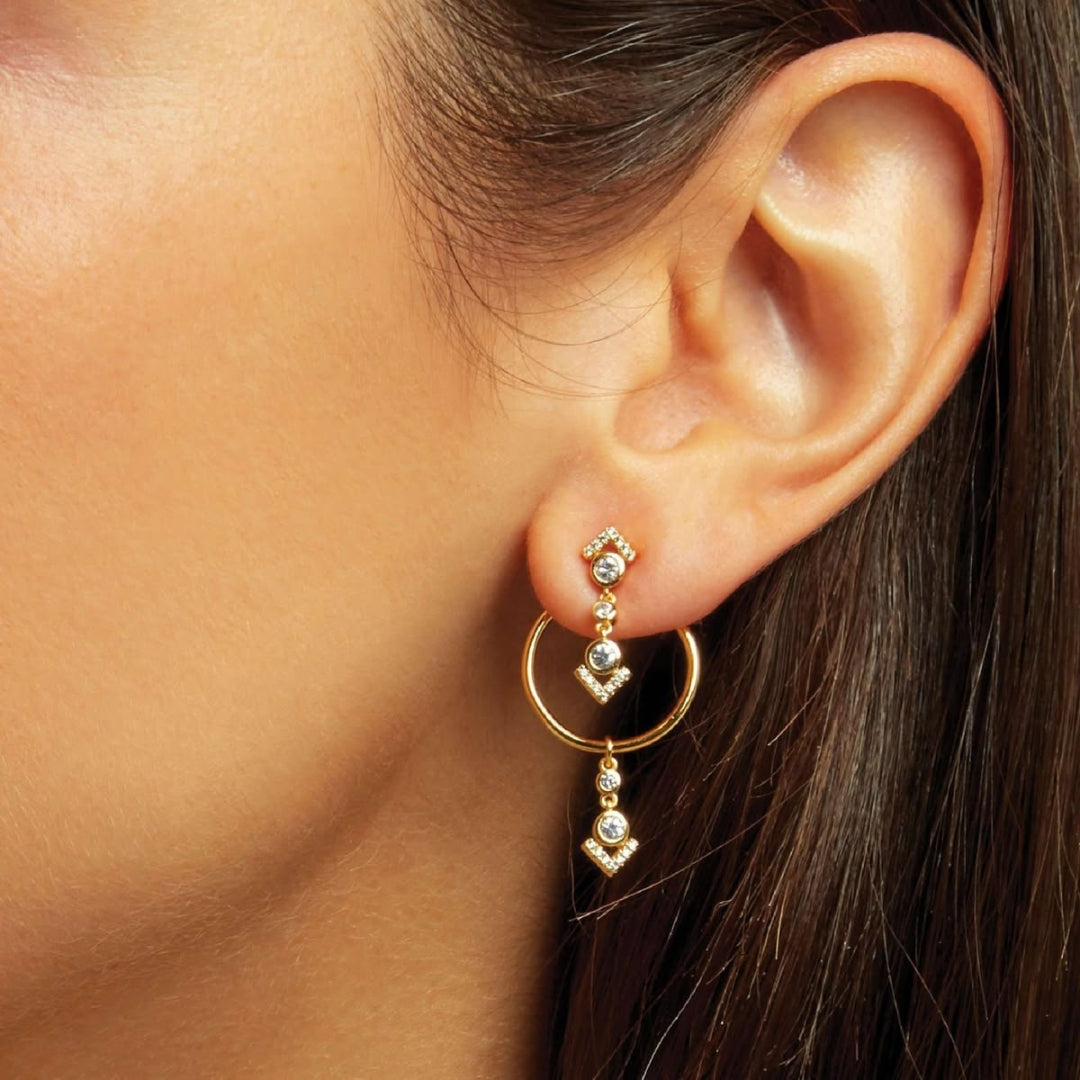 Dangling Fine Zirconia Earrings