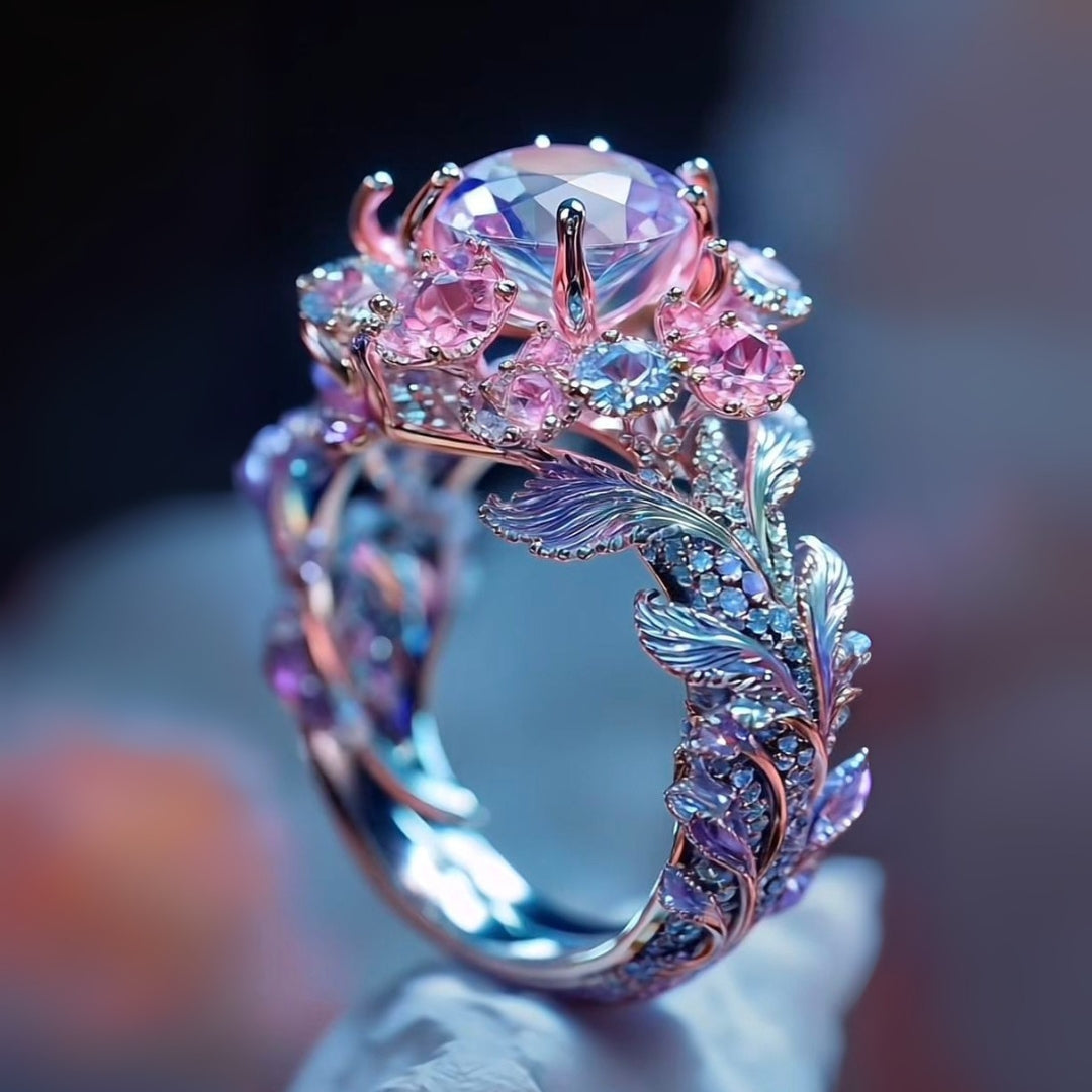Colorful Exotic Crystalline Ring – Glimmerly