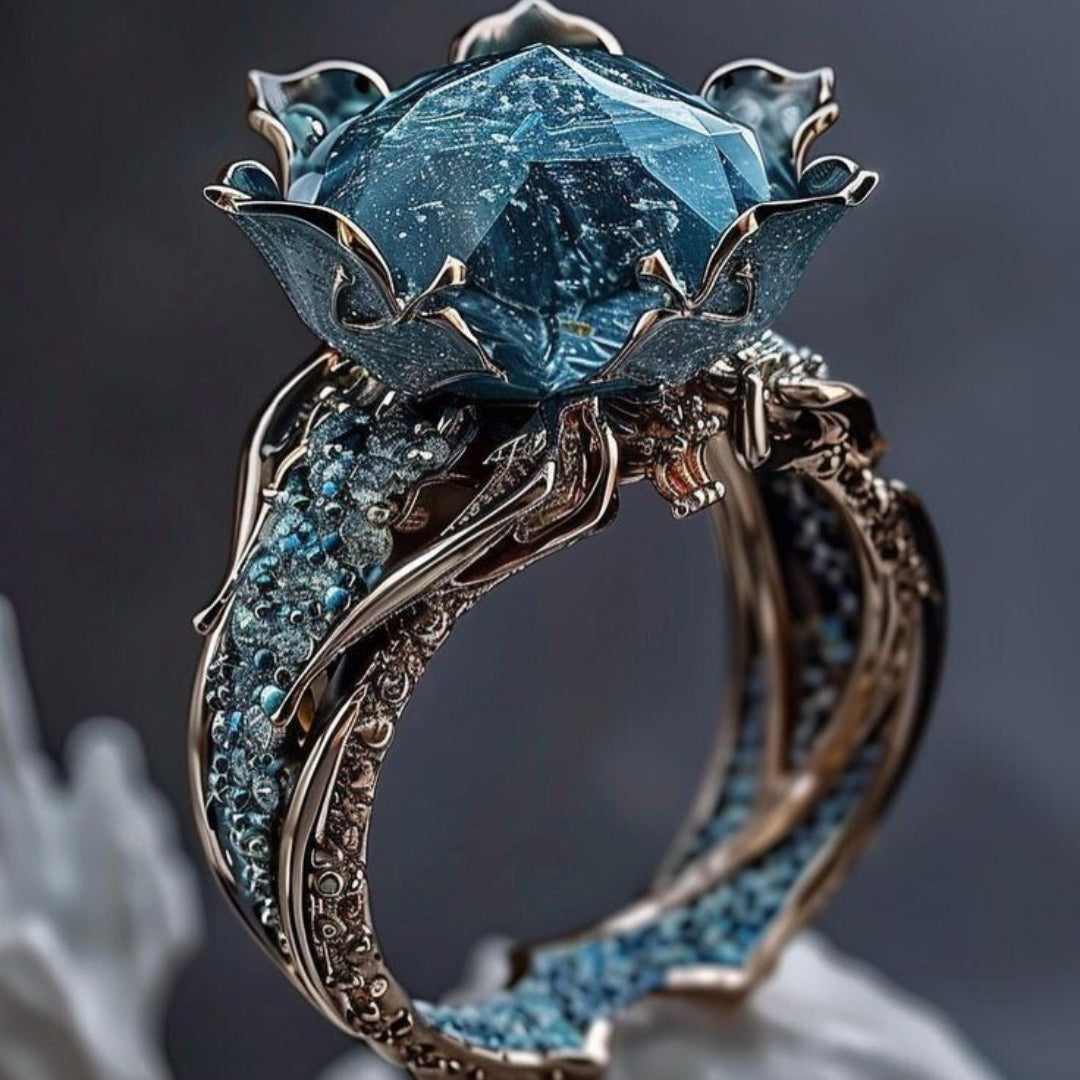 Blue Exotic Zirconia Ring