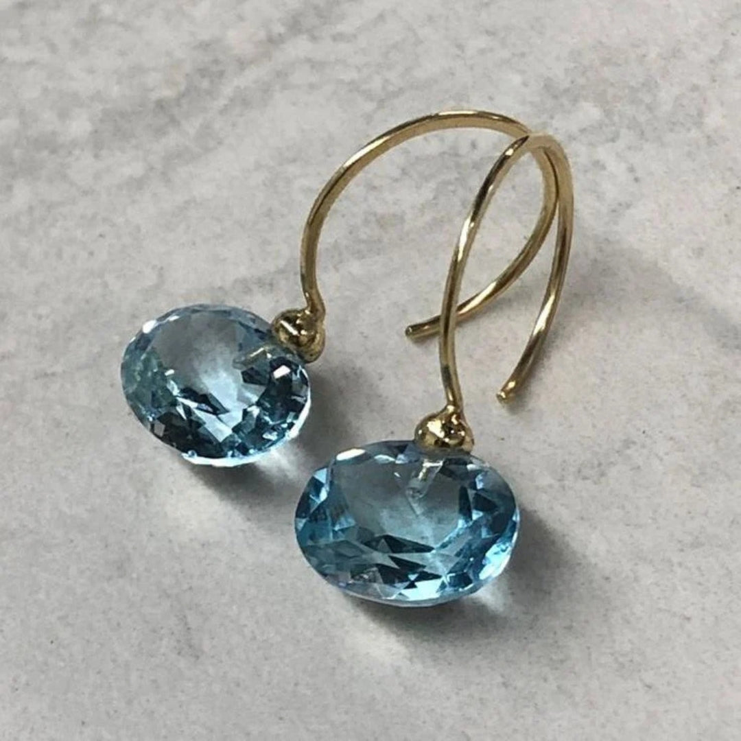 Blue Glass Drop Earrings